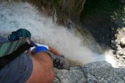 La Monte au Purgatoire: La cascade vu de prs
