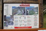 La via ferrata d'Andagne: Panneau d'information