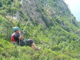 U Calanconi: arriv�e des 230 m de la derniere tyroliene