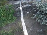 Roc del Gorb: poutre pour acceder au depart de la tyro