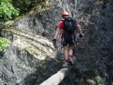 Rando-ferrata de la source de la Moselle: Premi�re poutre