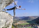 La Roche du Mont: La sortie du Corbeau avec la vue sur la vall�e de la Loue