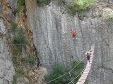 La via ferrata de la Roche au Dade: Passerelle et pont de singe, vitable si besoin.