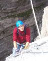 Le roc de Tovi�re: Dans le mur de 60 m�tres,passerelle au-dessous