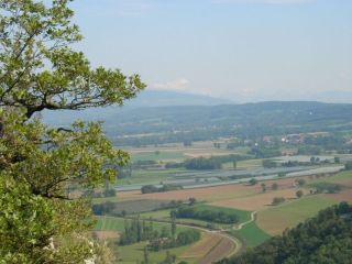 Fort l'Ecluse: le Mont Blanc vu de la via...