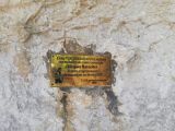 La via ferrata Revaclier (au Bois du Pomier): Memorial plaque dedicated to Jacques Revaclier, who the via ferrata is named after