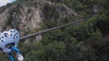 La via ferrata du Pont du Diable: depart tyrolienne